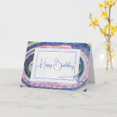 Carte Tapis doré ovale pour l'anniversaire (Fleur jaune)