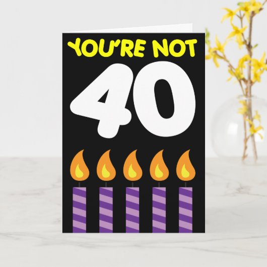 Carte Tarif Funny du 40e anniversaire (Fleur jaune)