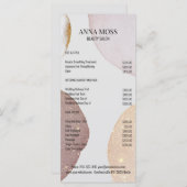 Carte Tarif Parties scintillant Rosegold spécifique au c (Devant / Derrière)