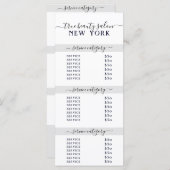 Carte Tarif simple Elegant Salon Blanc Gris (Devant / Derrière)