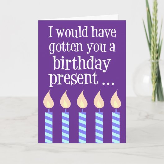 Carte Tarifs Funny Anniversaire présent (Devant)