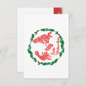 Carte Tarjeta con sobre de la corona navideña (Devant / Derrière)