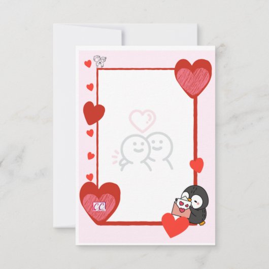 Carte Tarjeta de amor pinguins love (Dos)