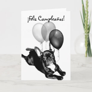 Carte Tarjeta de Bulldog Frances de Feliz Cumpleaños
