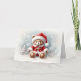 Carte Tarjeta de Navidad con imagen de osito de Navidad