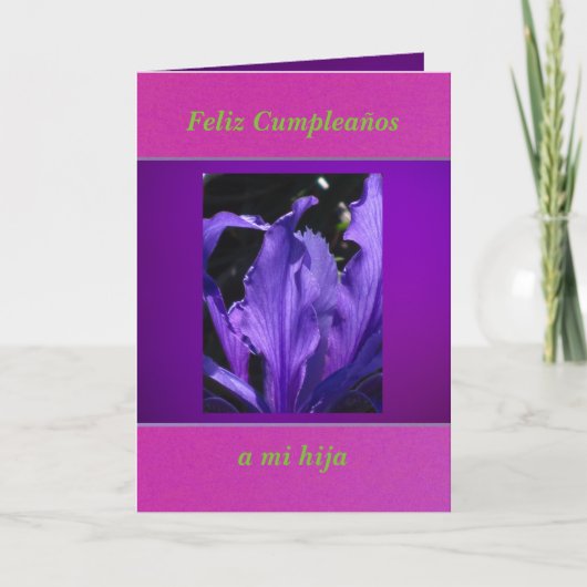 Carte Tarjeta - Feliz Cumpleaños a mi hija (Devant)