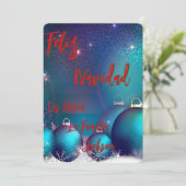 Carte Tarjeta Navideña Feliz Navidad personalizada (Debout devant)