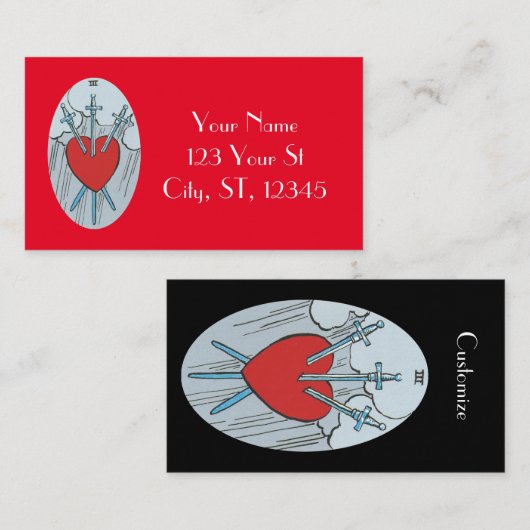 Carte Tarot 3 épées Thunder_Cove (Devant / Derrière)