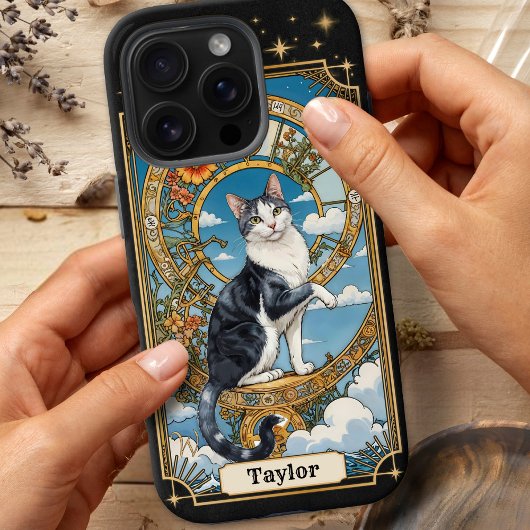Carte Tarot Cat Coque personnalisé iPhone 16 Pro
