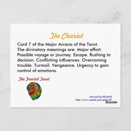Carte Tarot Chariot (Dos)