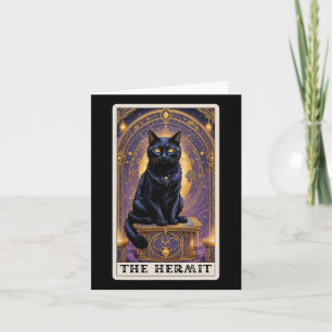 Carte Tarot Chat Noir L'Hermite Halloween Enfants