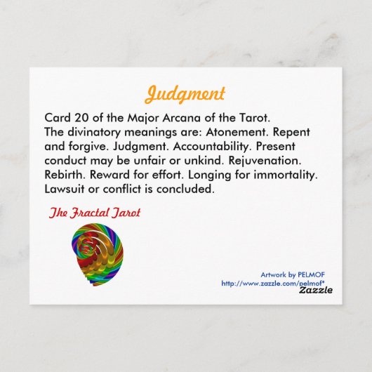 Carte Tarot du jugement (Dos)