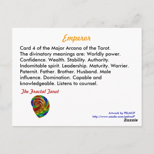 Carte Tarot Empereur (Dos)