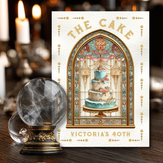 Carte Tarot Gâteau Fête Anniversaire Vitrail
