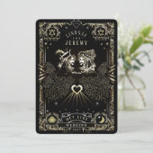 Carte Tarot Halloween "Avec" Invitation (Debout devant)