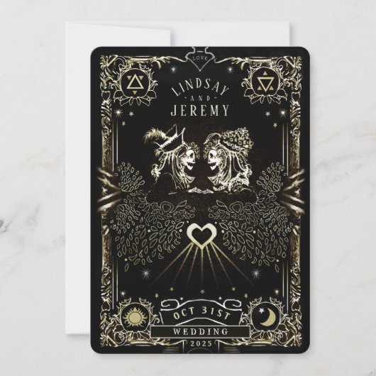 Carte Tarot Halloween "Avec" Invitation (Devant)