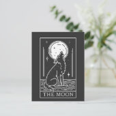 Carte Tarot La Lune Wolf Howling Postcard (Debout devant)