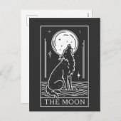 Carte Tarot La Lune Wolf Howling Postcard (Devant / Derrière)