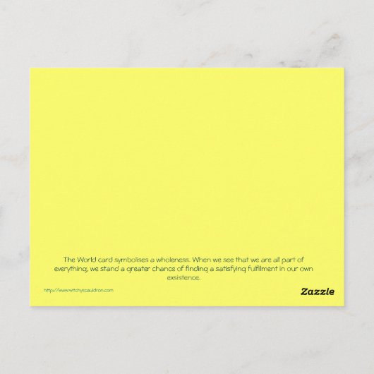 Carte Tarot - Le Monde (Dos)