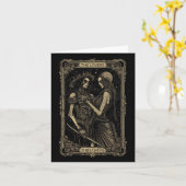 Carte Tarot Les amoureux Squelette Goth Crâne Hall (Fleur jaune)