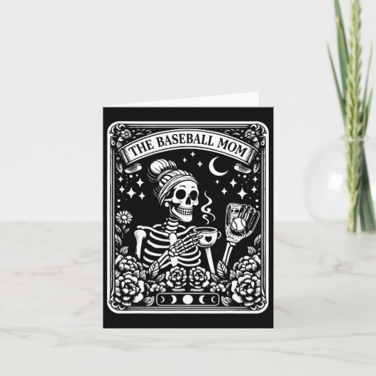 Carte Tarot Maman De Baseball Skeleton Coffee Mère (Devant)
