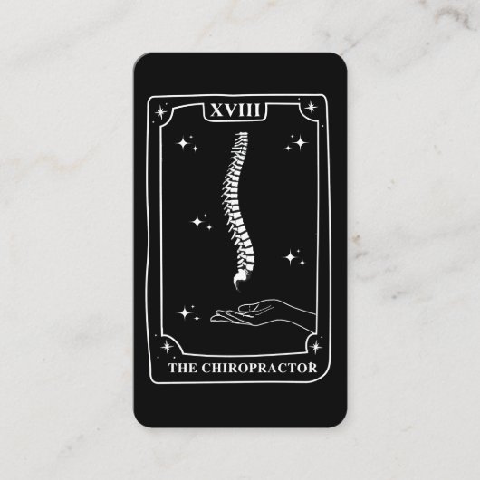 Carte Tarot Mystique Chiropracteur noir et blanc (Devant)