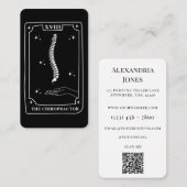 Carte Tarot Mystique Chiropracteur noir et blanc (Devant / Derrière)