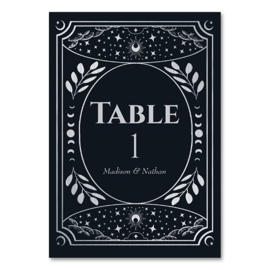 Carte Tarot Mystique Élégante En Argent (Dos)