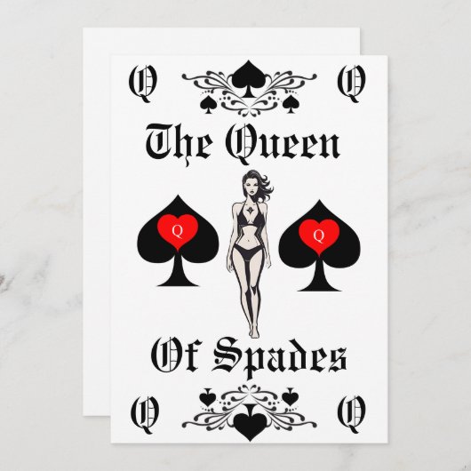 Carte Tarot Queen of Spades Thunder_Cove (Devant / Derrière)