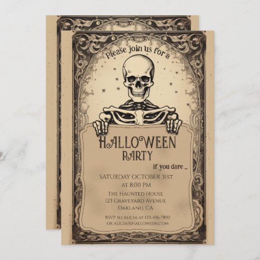 Carte Tarot Skeleton (Devant / Derrière)