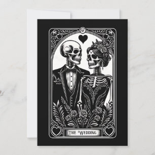 Carte Tarot Skeleton Couple Faire-part de mariage
