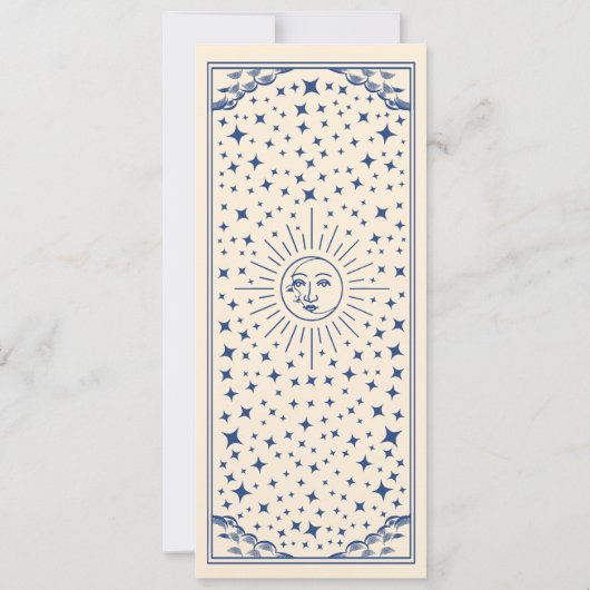 Carte Tarot Soleil Bleu et Lune Enregistrer la dat (Dos)