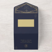 Carte Tarot Sun Moon Navy QR Code Mariage Invitati (Dehors)