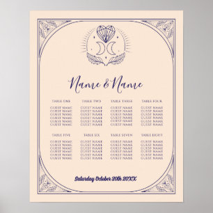 Carte Tarot Tableau 8 Mariage assis Crystals Lune