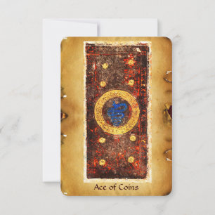 CARTE TAROTS DE RENAISSANCE ANTIQUE / ACE DES PIÈCES