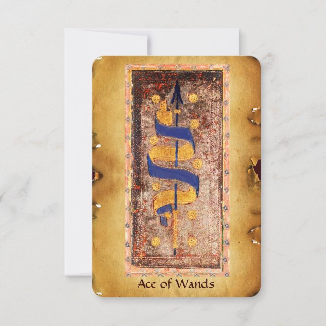 CARTE TAROTS DE RENAISSANCE ANTIQUE / ACE DES WANDS (Devant)