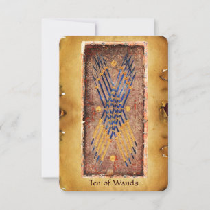 CARTE TAROTS DE RENAISSANCE ANTIQUE / DIX WANDS