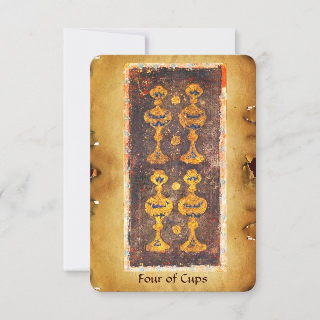 CARTE TAROTS DE RENAISSANCE ANTIQUE / QUATRE COUPES (Devant)