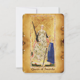CARTE TAROTS DE RENAISSANCE ANTIQUE / REINE DES ÉPÈRES