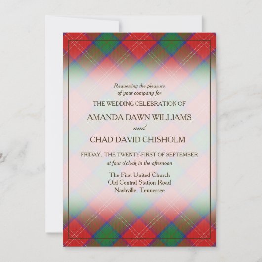 Carte Tartan Beauty Clan Chisholm Scottish Plaid (Devant)