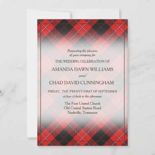 Carte Tartan Beauty Clan Cunningham Scottish Plaid (Devant)