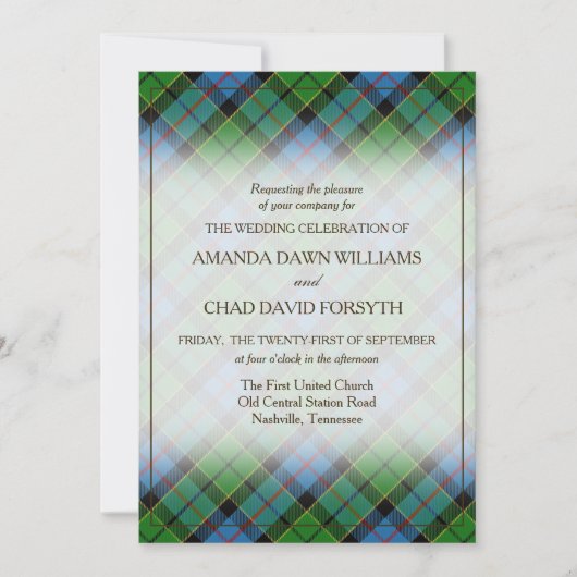 Carte Tartan Beauty Clan Forsyth Scottish Plaid (Devant)
