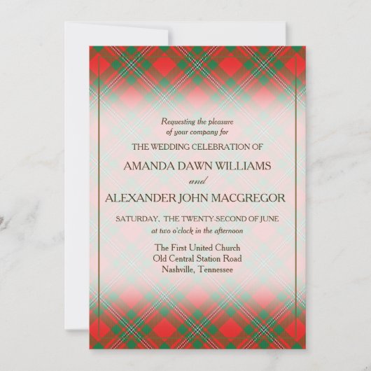 Carte Tartan Beauty Clan Gregor MacGregor Scottish Plaid (Devant)