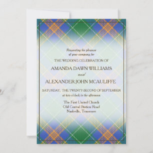 Carte Tartan Beauty Clan MacAuliffe Irish Plaid
