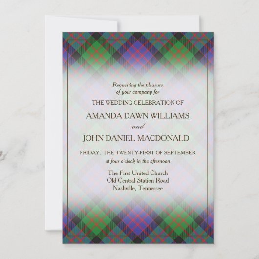 Carte Tartan Beauty Clan MacDonald Scottish Plaid (Devant)