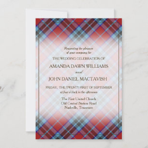 Carte Tartan Beauty Clan MacTavish Scottish Plaid