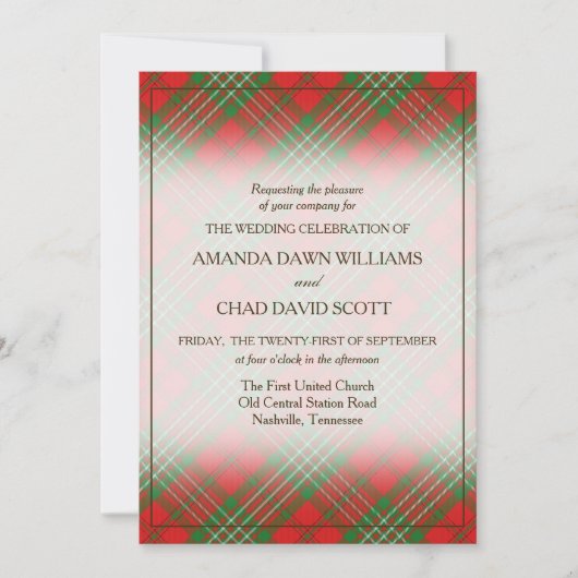 Carte Tartan Beauty Clan Scott Scottish Plaid (Devant)