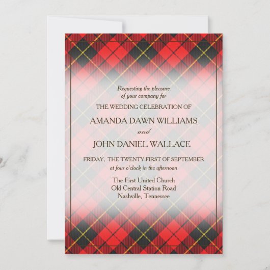 Carte Tartan Beauty Clan Wallace Scottish Plaid (Devant)