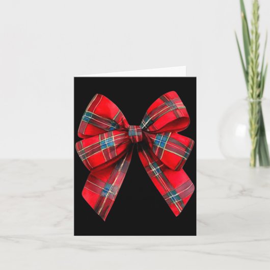 Carte Tartan Coquette Bow, Christmas Funny Gift Women,gi (Devant)
