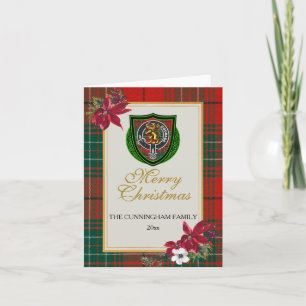 Carte Tartan et blason du clan écossais Cunningham